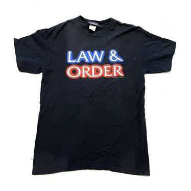 Vintage Vintage Law & Order black T-shirt big log… - image 1