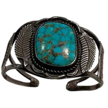 Sterling Silver Turquoise Vintage Bracelet - image 1