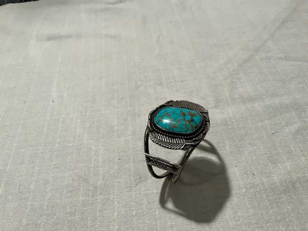 Sterling Silver Turquoise Vintage Bracelet - image 2