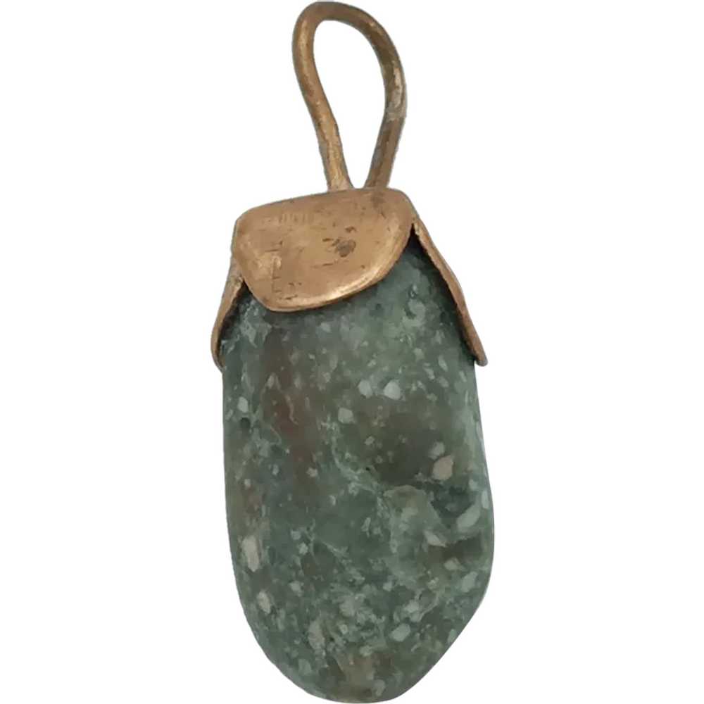 Handwrought Copper Semi-Precious Stone Pendant - image 1
