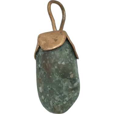 Handwrought Copper Semi-Precious Stone Pendant - image 1