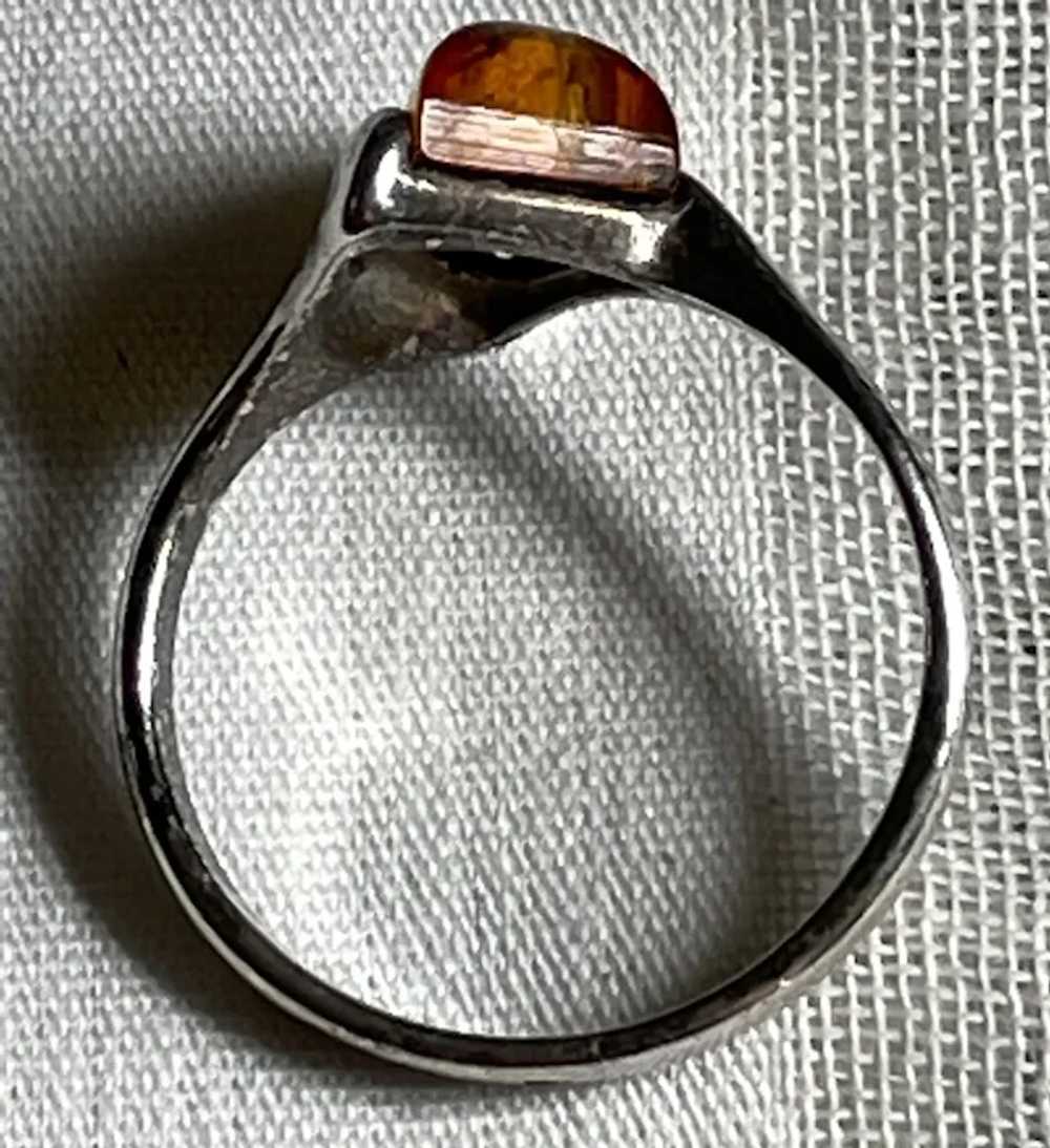 Modernists Baltic Amber & Sterling .925 Ring - image 4