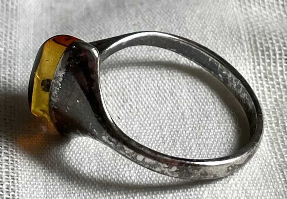 Modernists Baltic Amber & Sterling .925 Ring - image 7