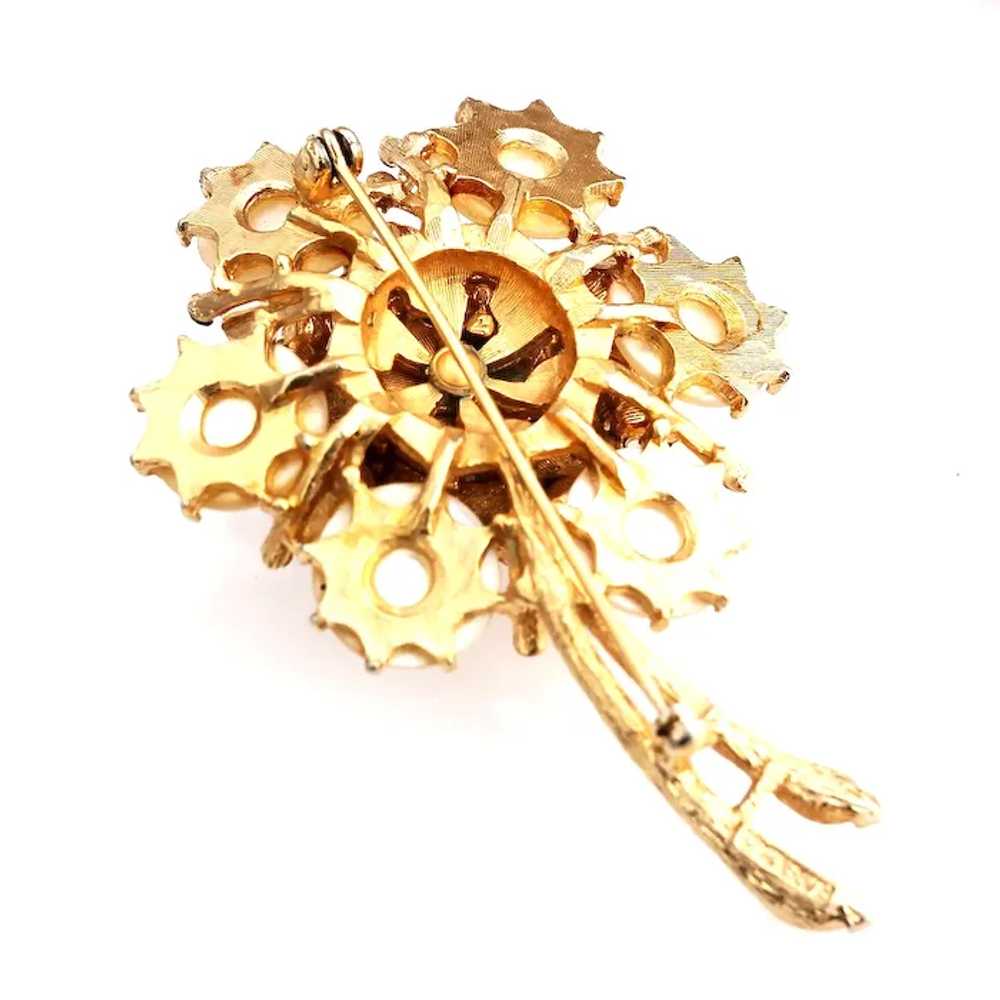 Florenza MOP Flower Brooch with Faux Mabe Pearl D… - image 4