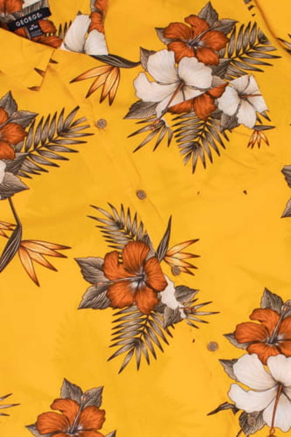 Yellow Orange Hibiscus George Hawaiian Shirt - image 2