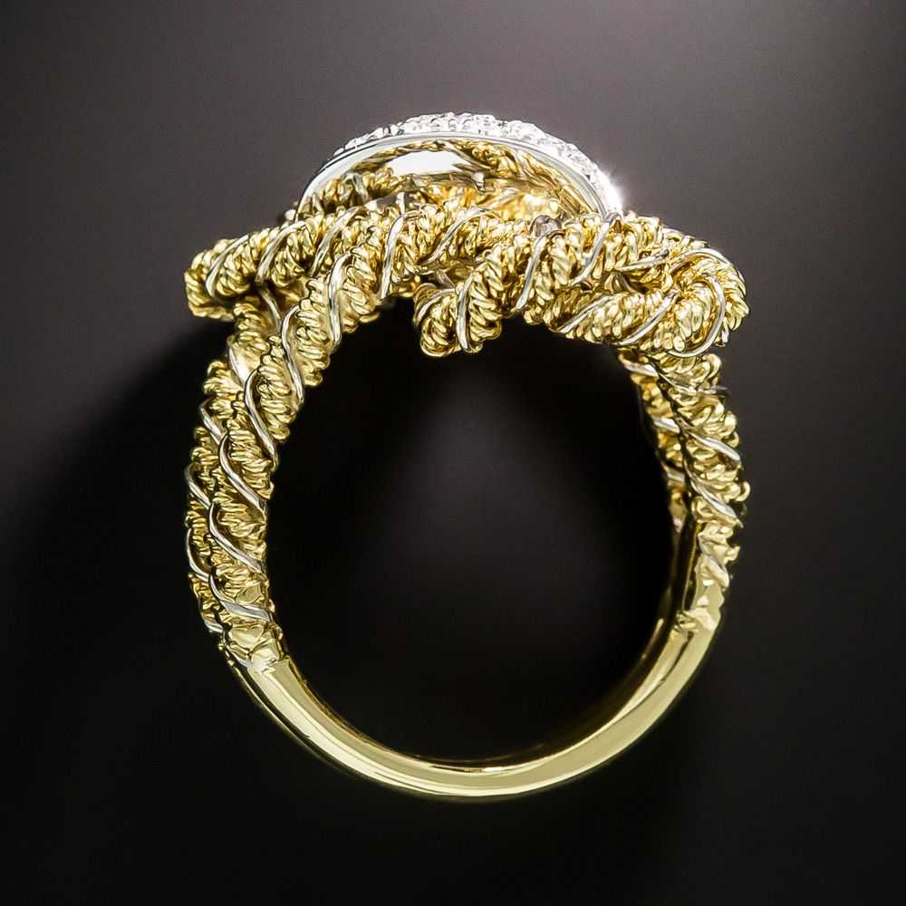 Mid-Century Diamond Double-Knot Ring - image 4