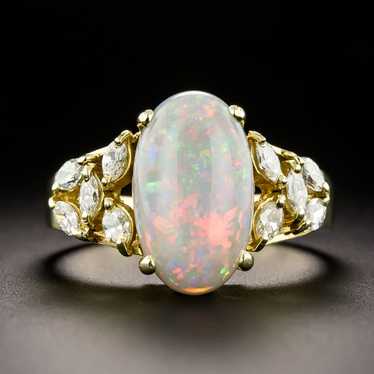 Estate Opal and Marquise Diamond Ring - image 1