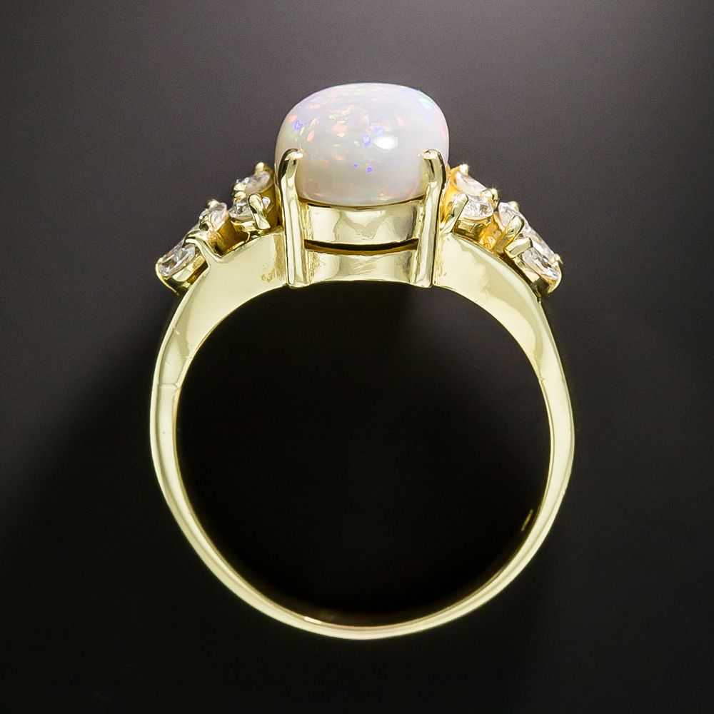 Estate Opal and Marquise Diamond Ring - image 3