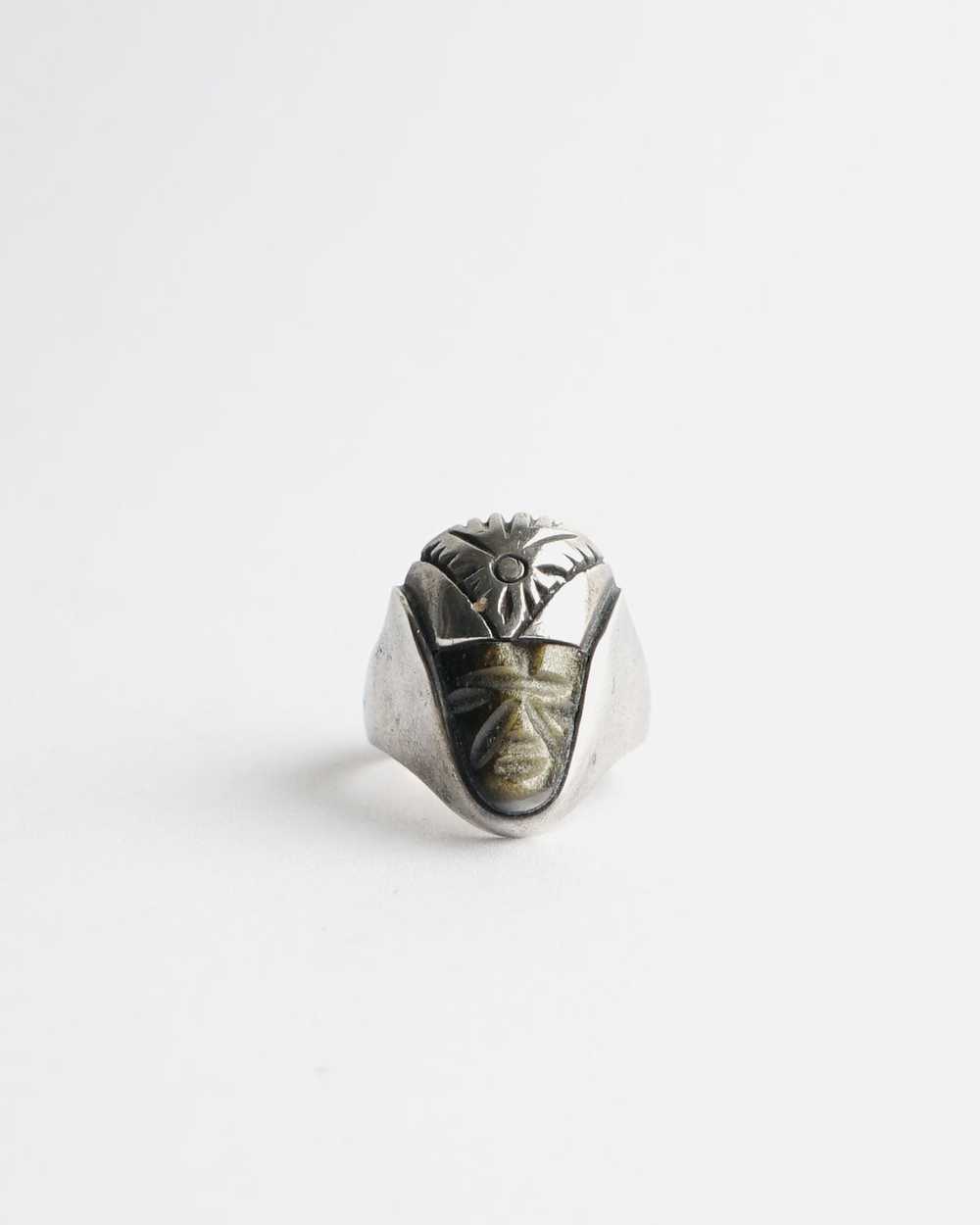 Silver x Natural Stone Ring / size: 11 - image 1