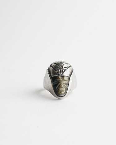 Silver x Natural Stone Ring / size: 11 - image 1