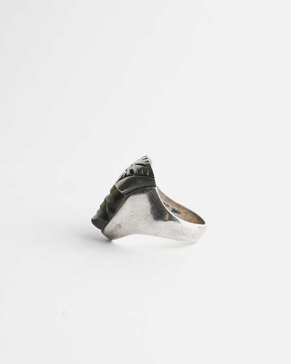 Silver x Natural Stone Ring / size: 11 - image 3