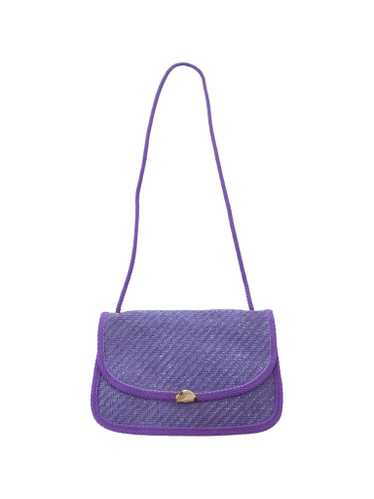 70s Purple Wicker Crossbody Bag - image 1