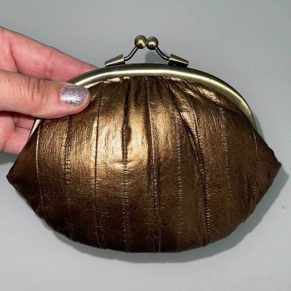 Other Feel Purse Crossbody Bag Bronze Strap Metal… - image 10