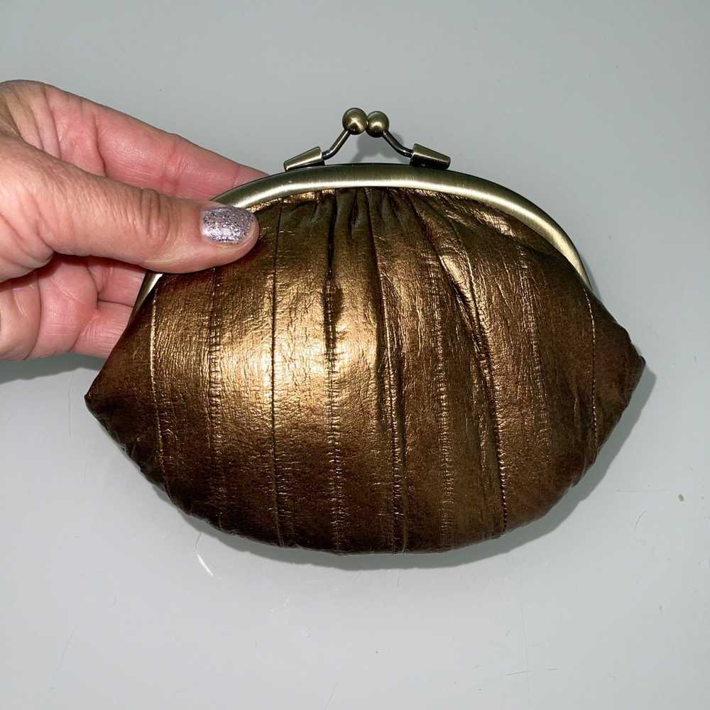 Other Feel Purse Crossbody Bag Bronze Strap Metal… - image 12