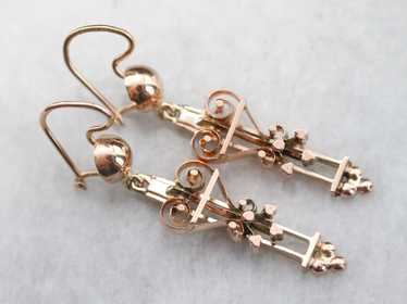 Upcycled Gold Victorian Drop Earrings - image 1