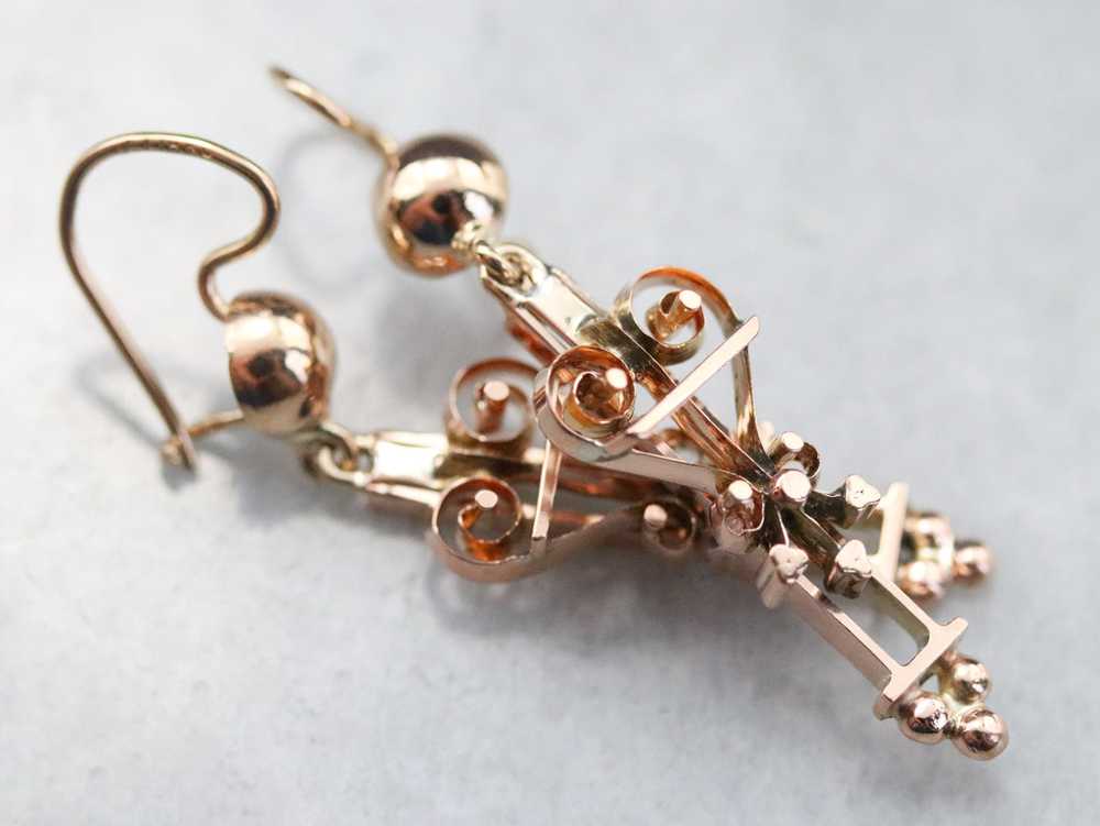Upcycled Gold Victorian Drop Earrings - image 2