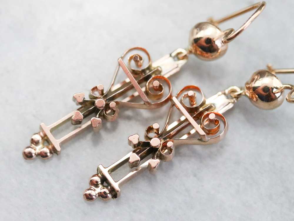 Upcycled Gold Victorian Drop Earrings - image 3