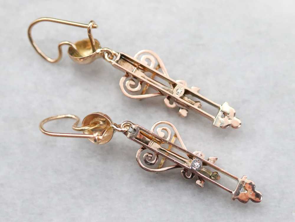Upcycled Gold Victorian Drop Earrings - image 6