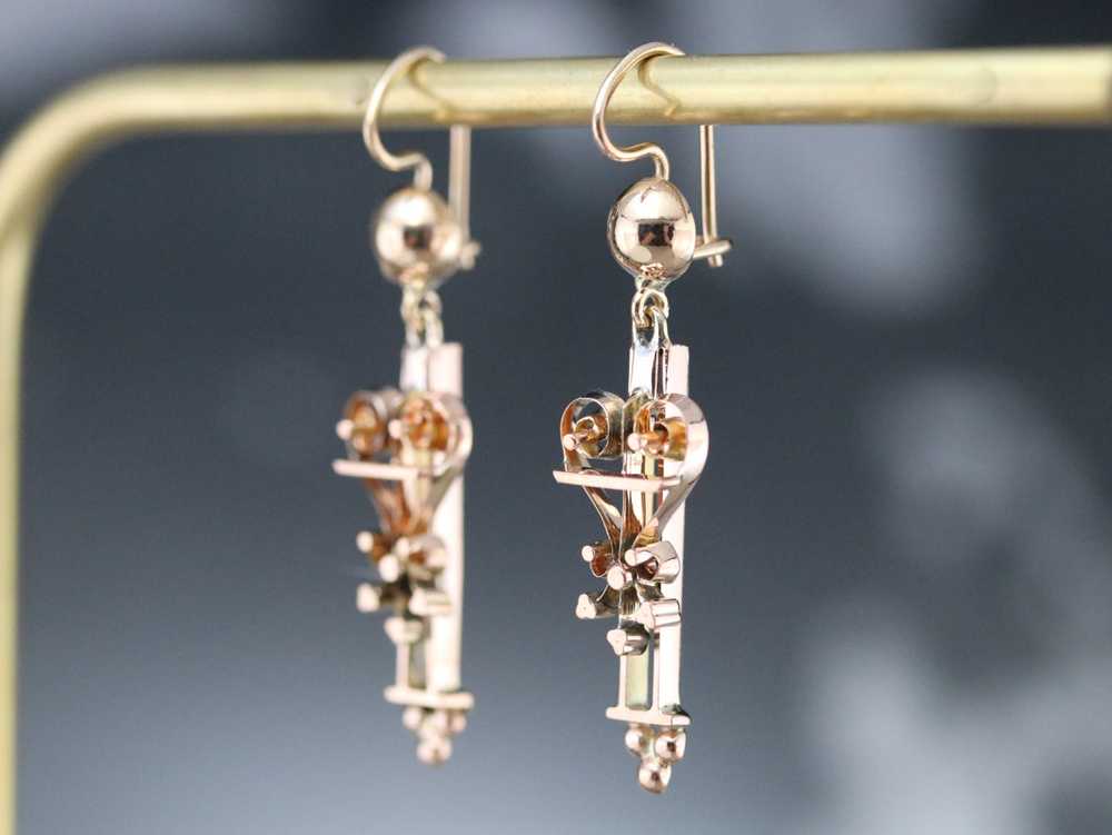 Upcycled Gold Victorian Drop Earrings - image 9