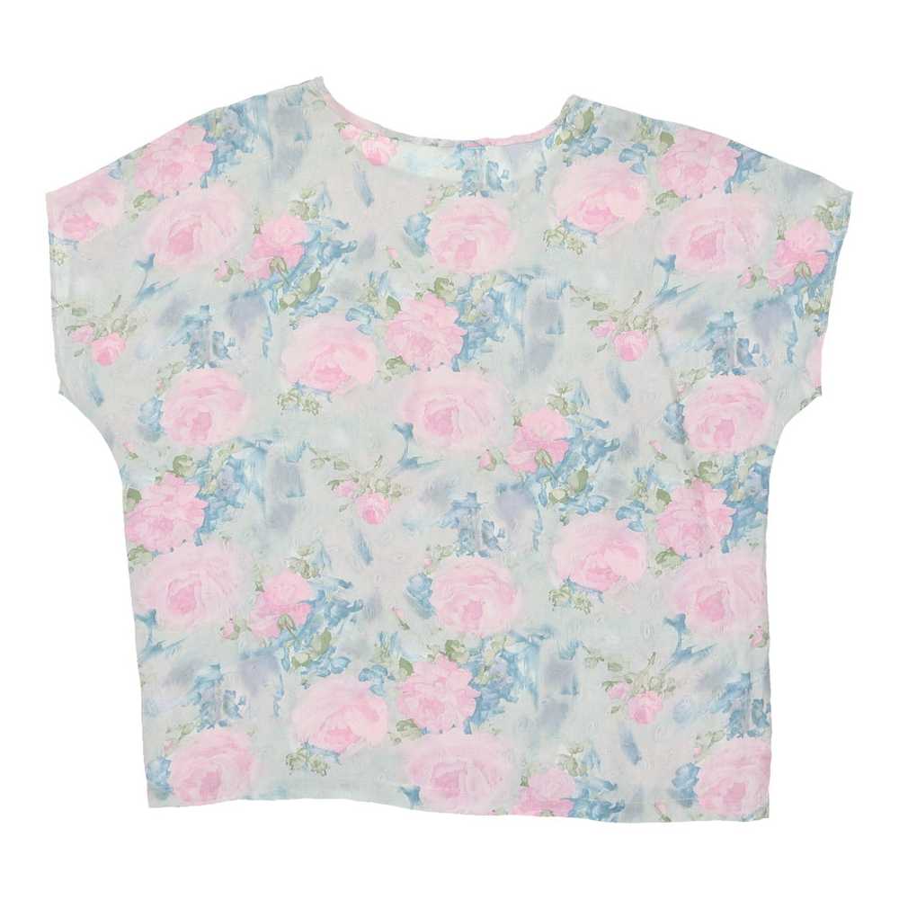 Unbranded Floral Blouse - XL Grey Polyester - image 2