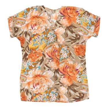 Unbranded Floral Blouse - Medium Beige Polyester - image 1