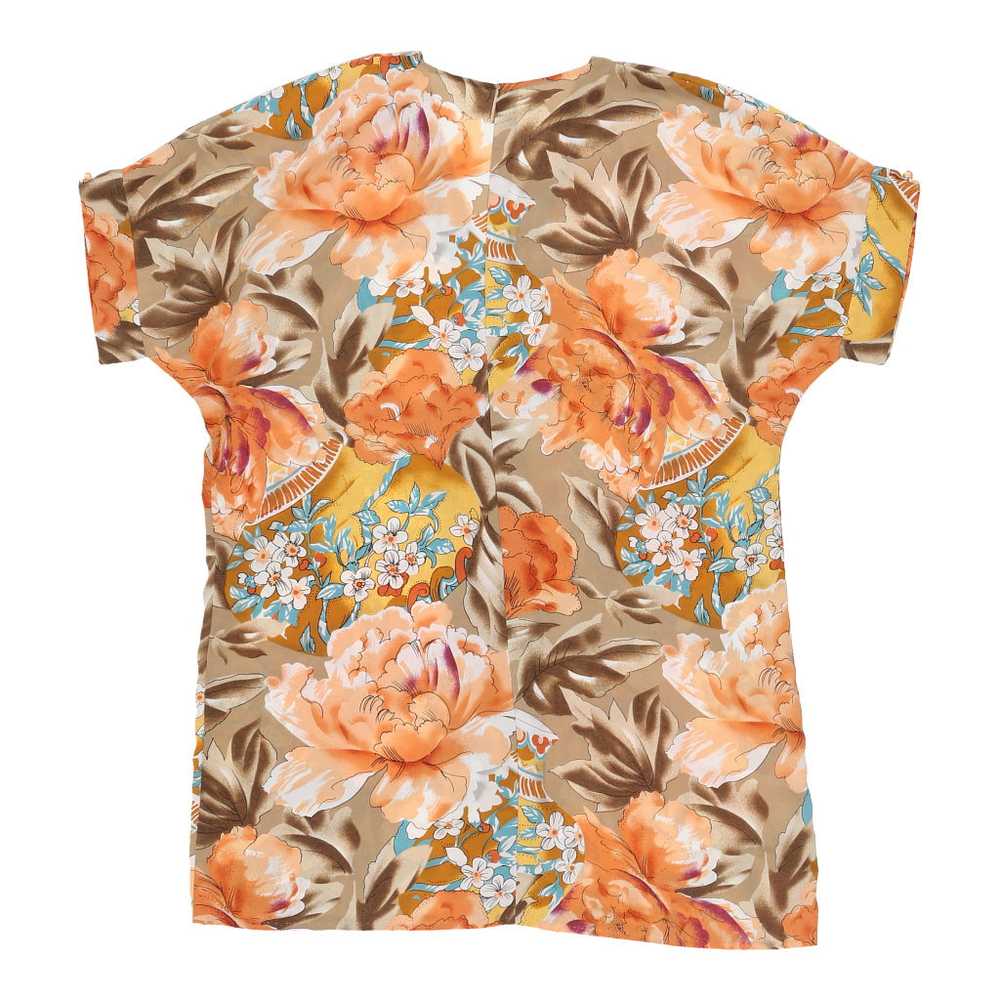 Unbranded Floral Blouse - Medium Beige Polyester - image 2