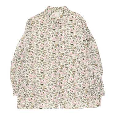 Unbranded Floral Patterned Shirt - 3XL Cream Poly… - image 1