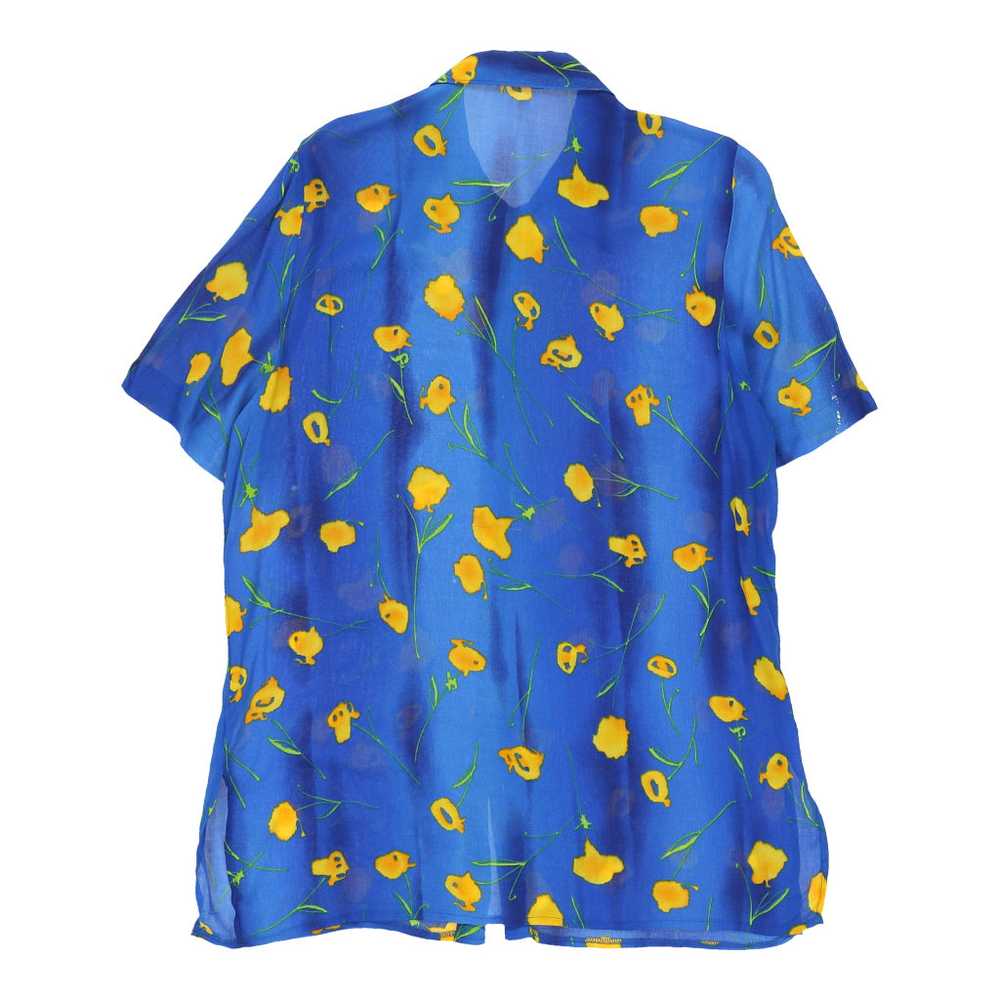 Unbranded Floral Patterned Shirt - Large Blue Vis… - image 2