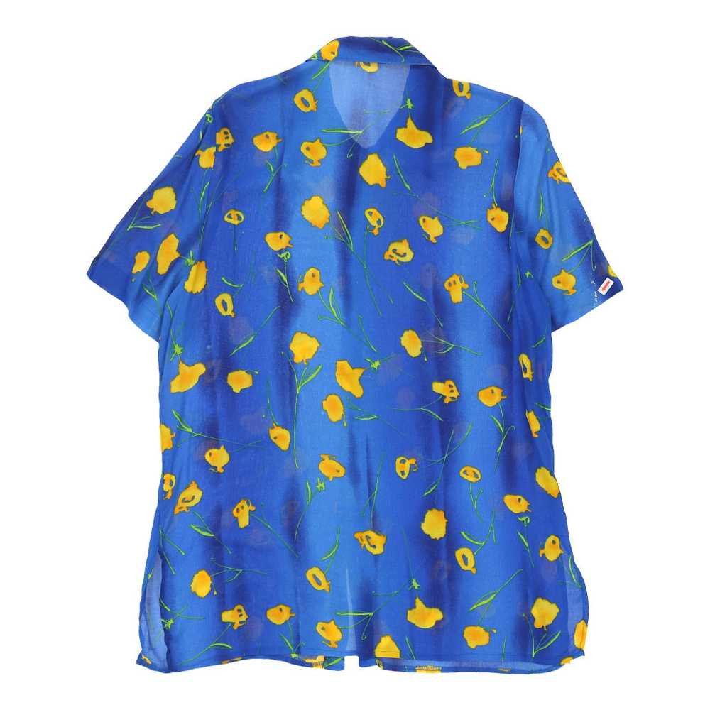 Unbranded Floral Patterned Shirt - Large Blue Vis… - image 3