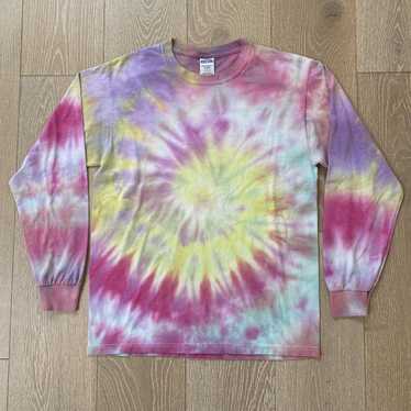 Vintage Jerzees Tie Dye Tshirt Size L Pink Purple Tea… - Gem