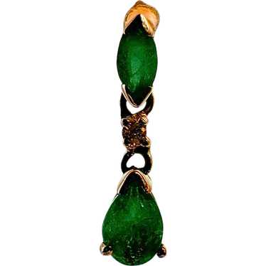 14K WG Emerald Dangle Earrings