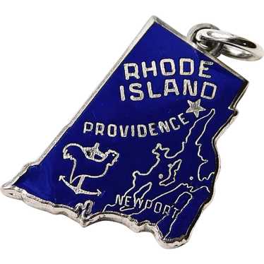 Sterling & Enamel RHODE ISLAND Vintage Estate Cha… - image 1