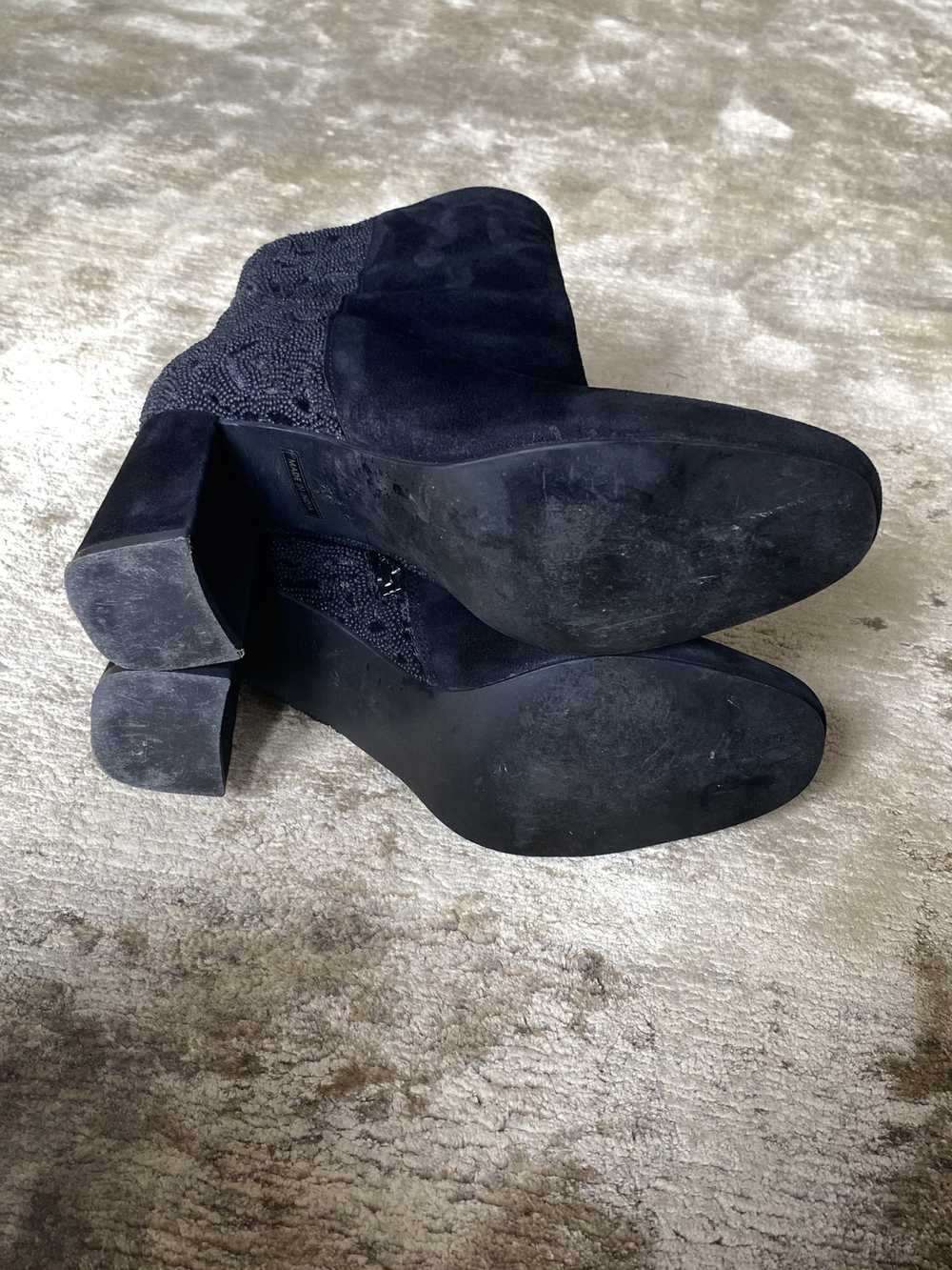 Barneys New York Black Suede/Beaded, Heeled Boots - image 7