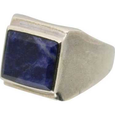Sterling Silver & Sodalite Stone Ring - image 1