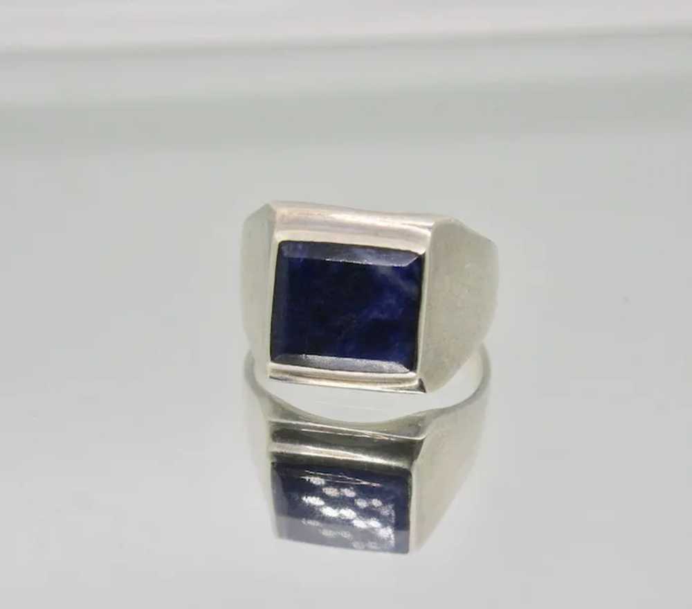 Sterling Silver & Sodalite Stone Ring - image 3