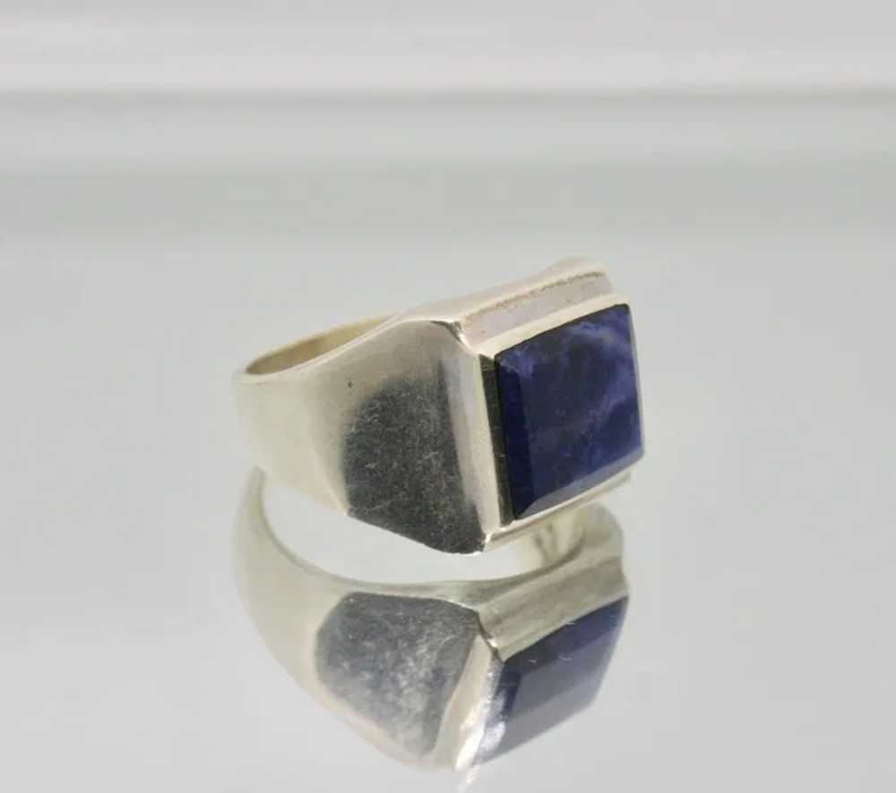 Sterling Silver & Sodalite Stone Ring - image 4