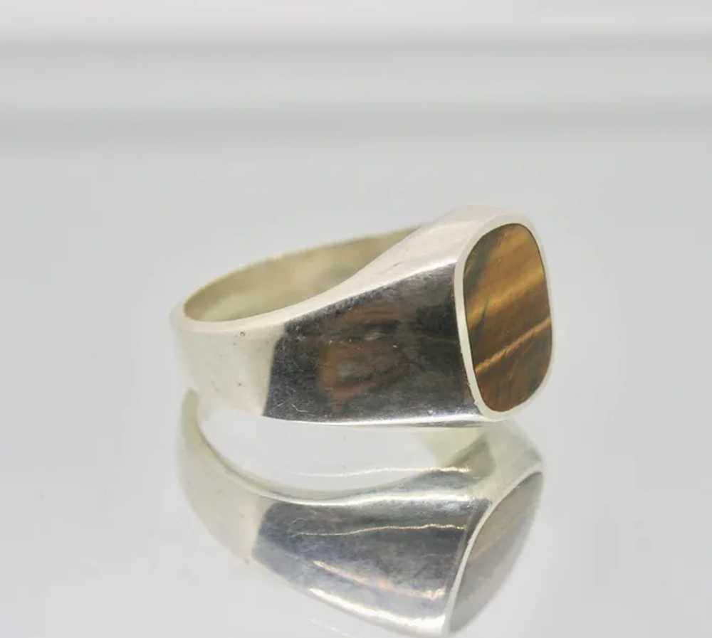 Sterling Silver & Tiger Eye Ring - image 2