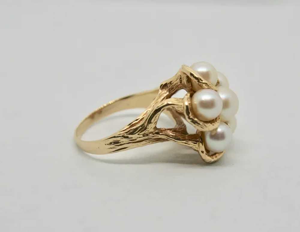 14k Gold Cultured Pearl Ring~ Size 8 - image 3