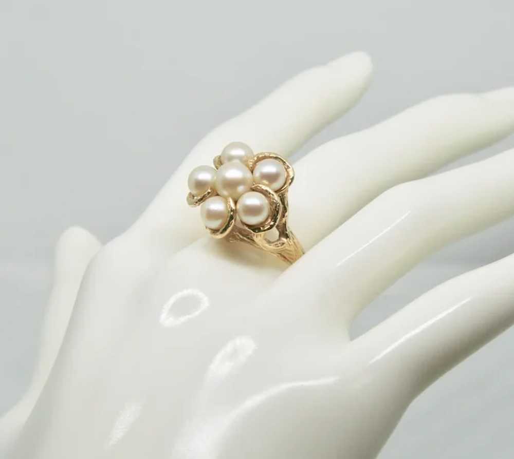 14k Gold Cultured Pearl Ring~ Size 8 - image 5