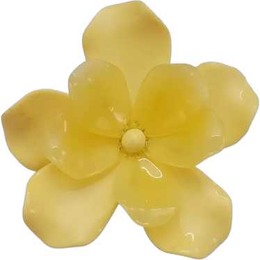 Yellow Enamel Yellow Rhinestones Flower Brooch Pin, M587