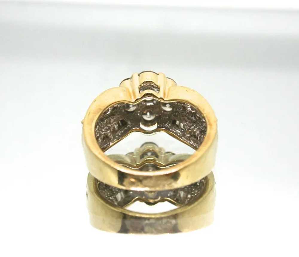 14K Solid Gold & 2.00+ TCW Diamond Cluster Ring - image 7
