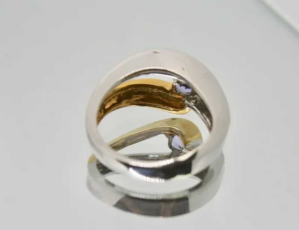 18k Two Toned Gold Tanzanite & Diamond Designer R… - image 6