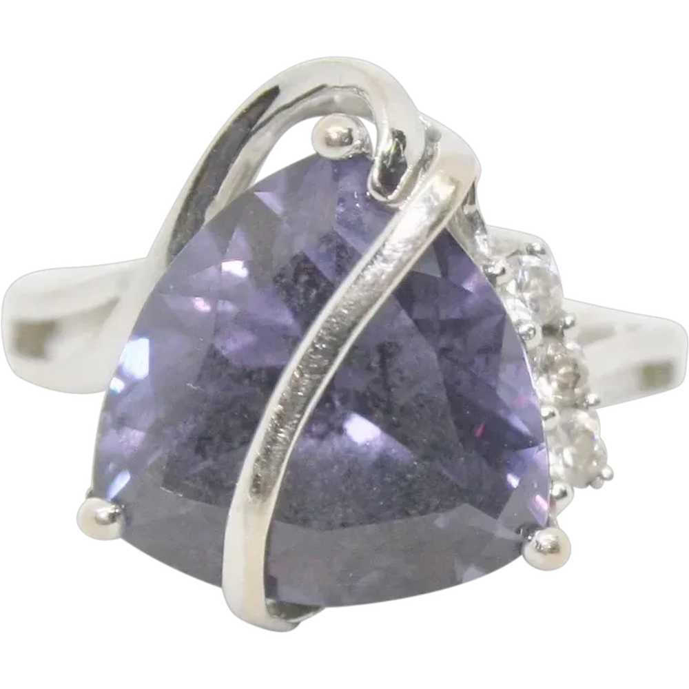 10k White Gold & Purple Sapphire Style Ring ~ Siz… - image 1