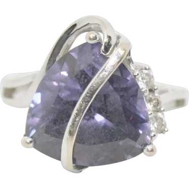 10k White Gold & Purple Sapphire Style Ring ~ Siz… - image 1