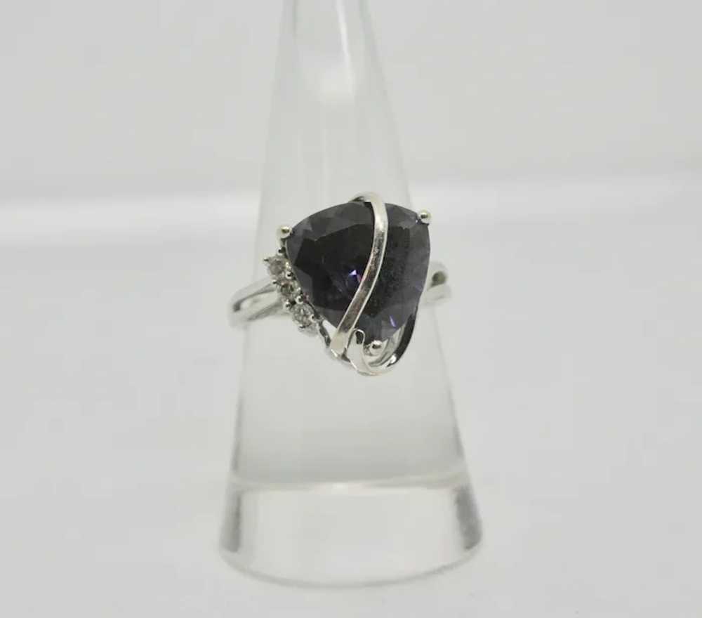 10k White Gold & Purple Sapphire Style Ring ~ Siz… - image 2