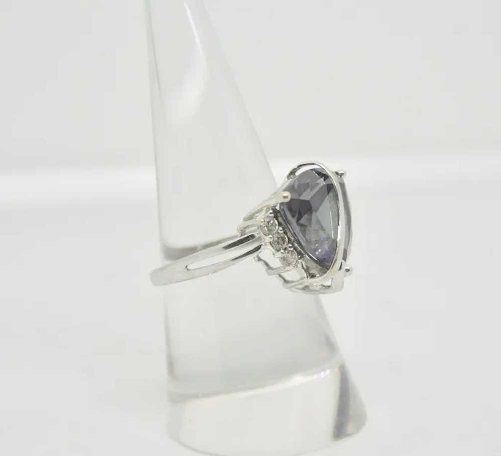 10k White Gold & Purple Sapphire Style Ring ~ Siz… - image 3