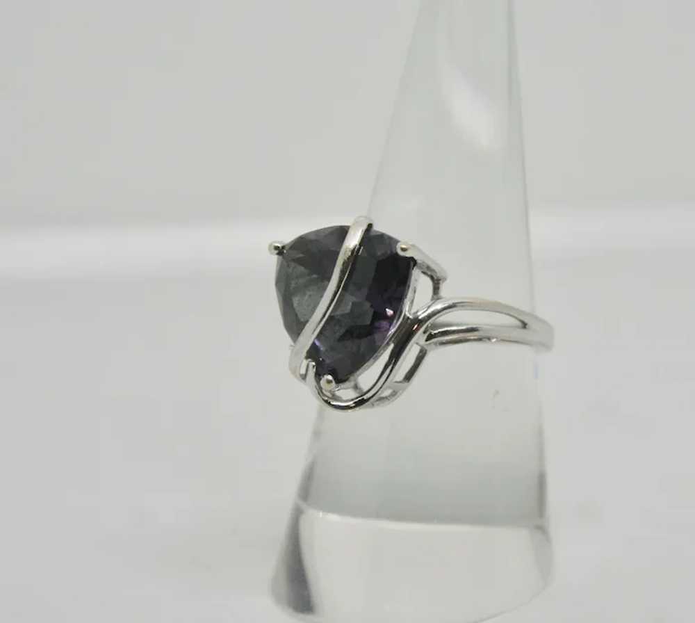 10k White Gold & Purple Sapphire Style Ring ~ Siz… - image 4