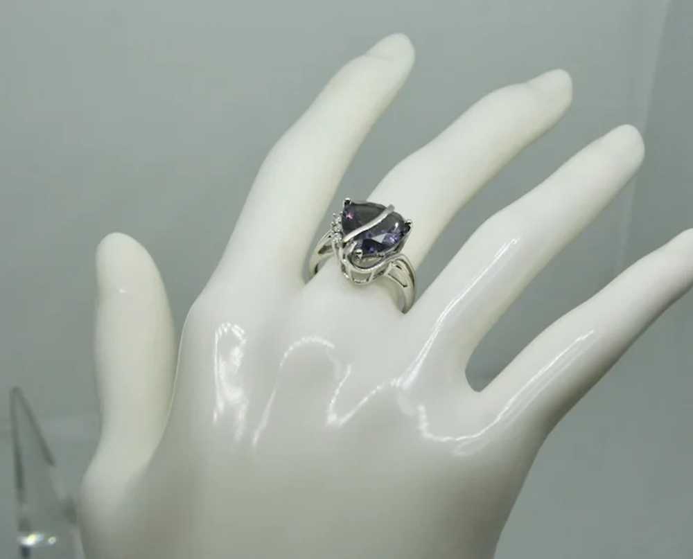 10k White Gold & Purple Sapphire Style Ring ~ Siz… - image 6