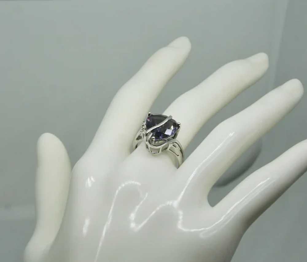 10k White Gold & Purple Sapphire Style Ring ~ Siz… - image 7