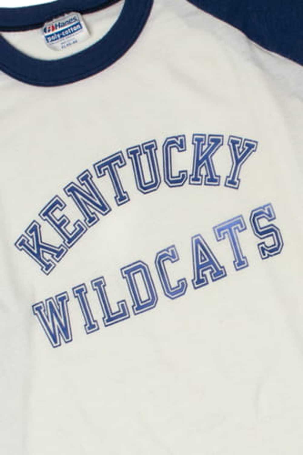 Vintage Kentucky Wildcats 3/4 Sleeve Ringer T-Shi… - image 2